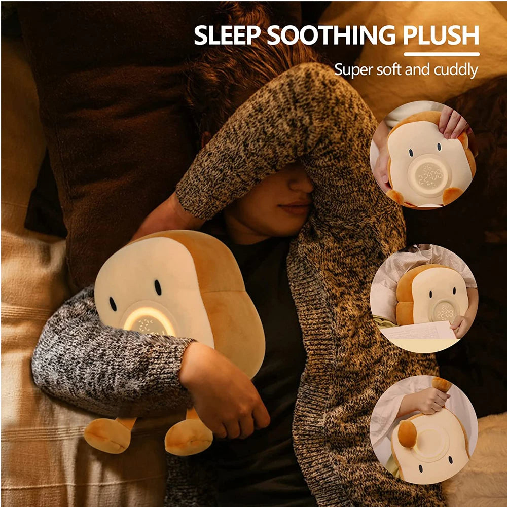 Plush Alarm Clock with Rechargeable Night Light and Phone Holder