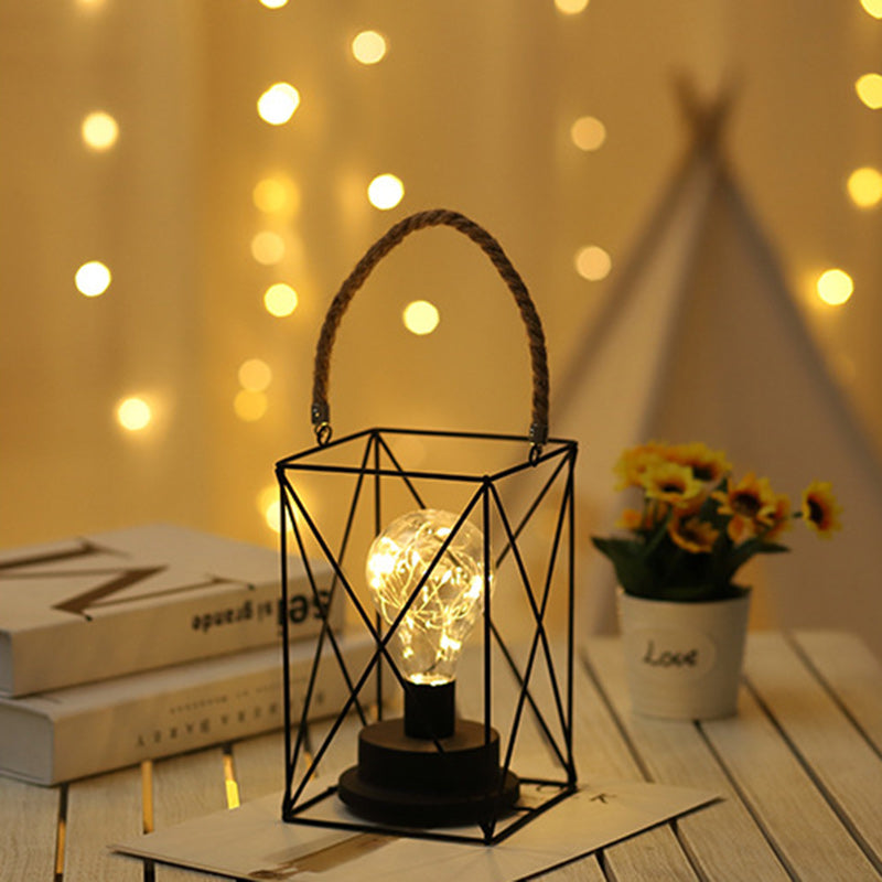 Minimalist Geometric Iron Table Lamp