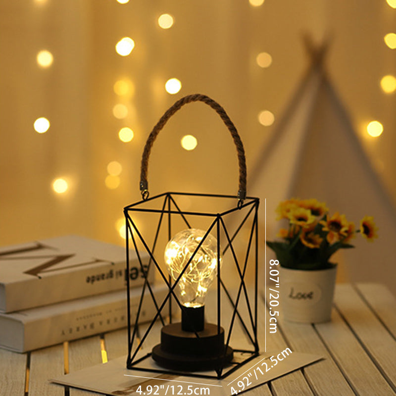 Minimalist Geometric Iron Table Lamp