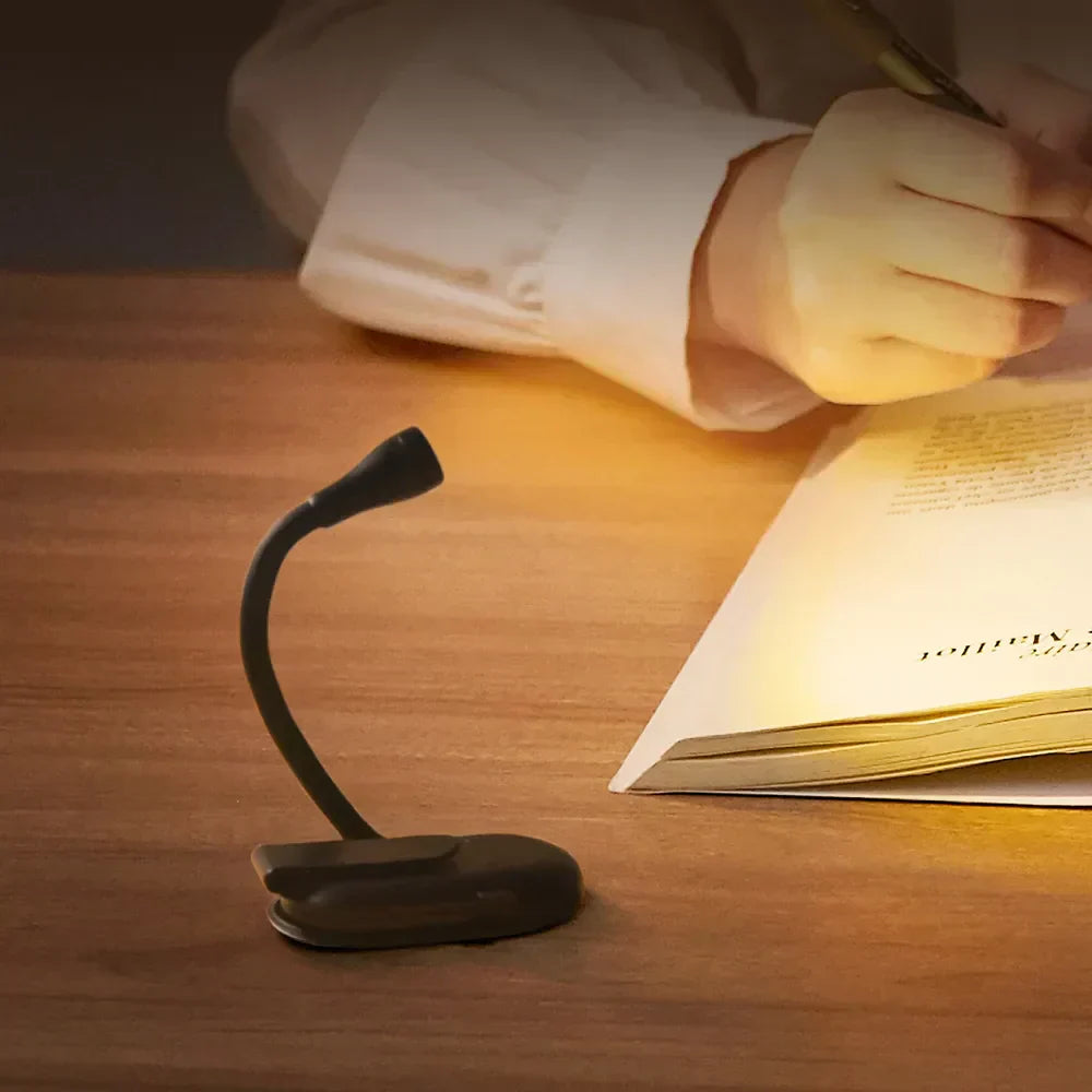 Flexible LED Clip-On Reading Light with Gooseneck