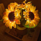 Adjustable USB Rechargeable Sunflower LED Night Light Lamp with Flexible Stem