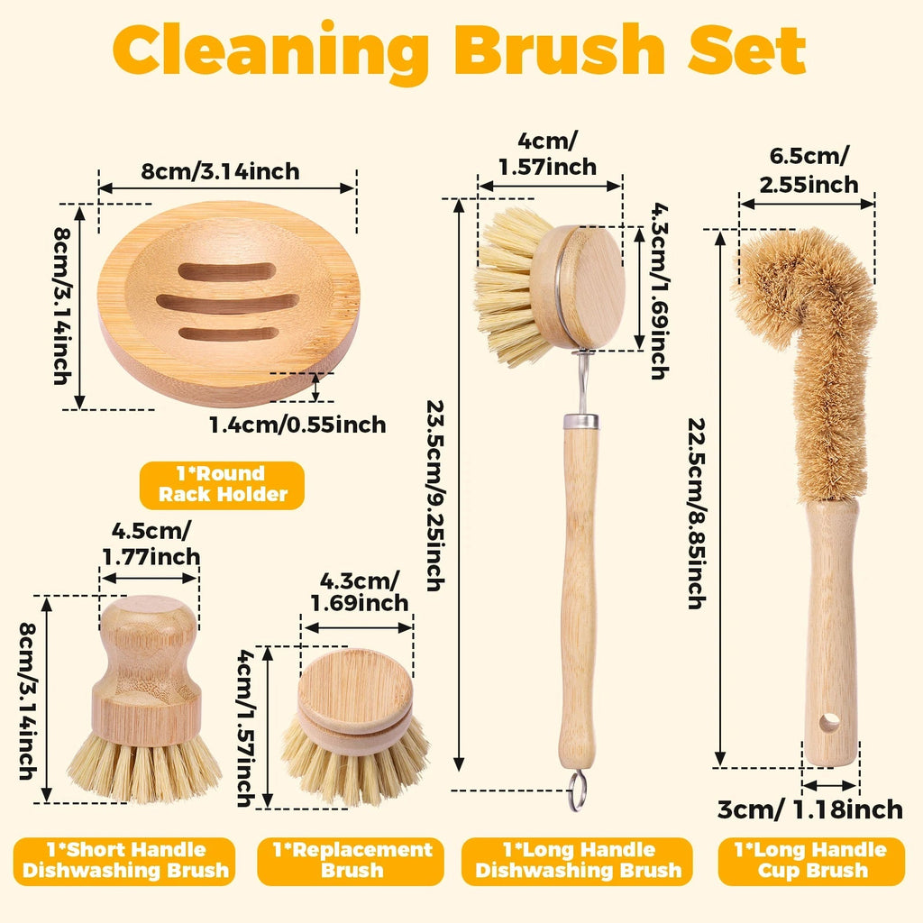 Eco-Clean Bamboo Brush Set