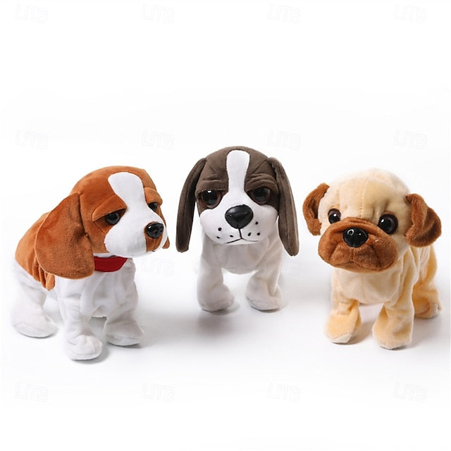 Interactive Electronic Plush Puppy Toy with Sound Control