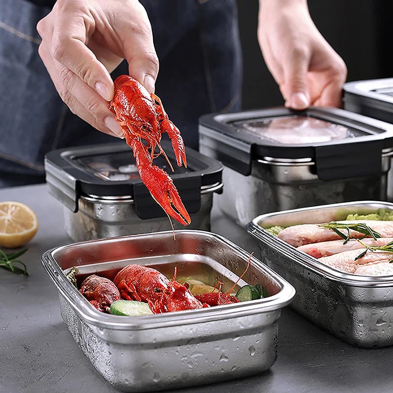 Stainless Steel Food Storage Containers with Snap Seal Lid