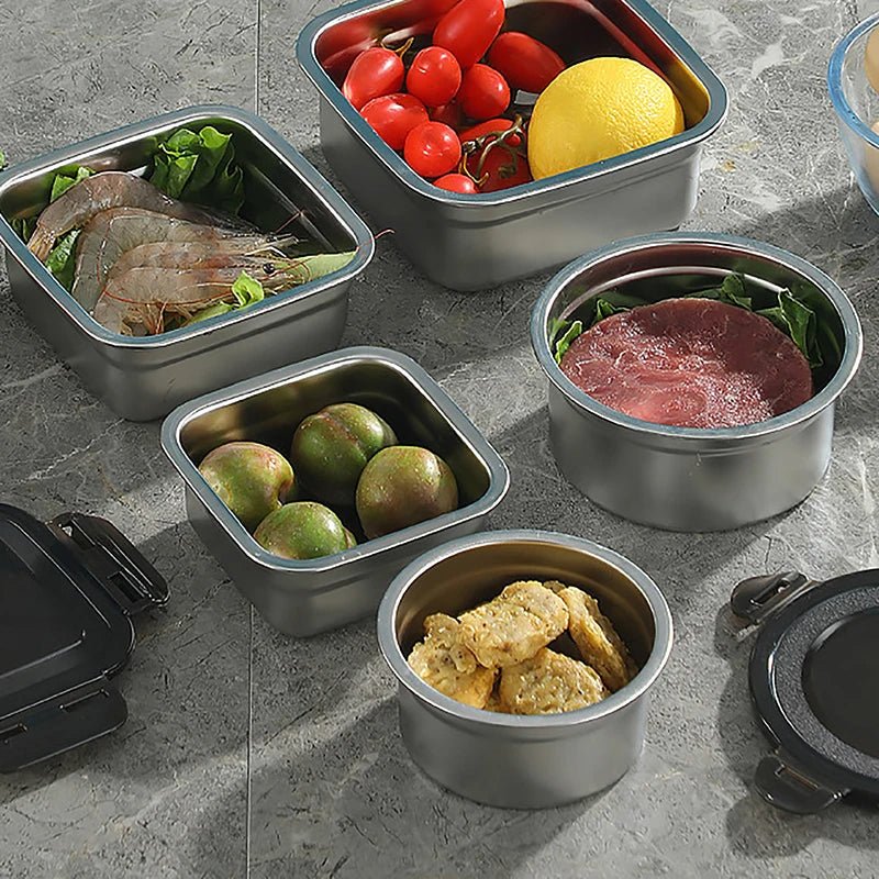 Stainless Steel Food Storage Containers with Snap Seal Lid