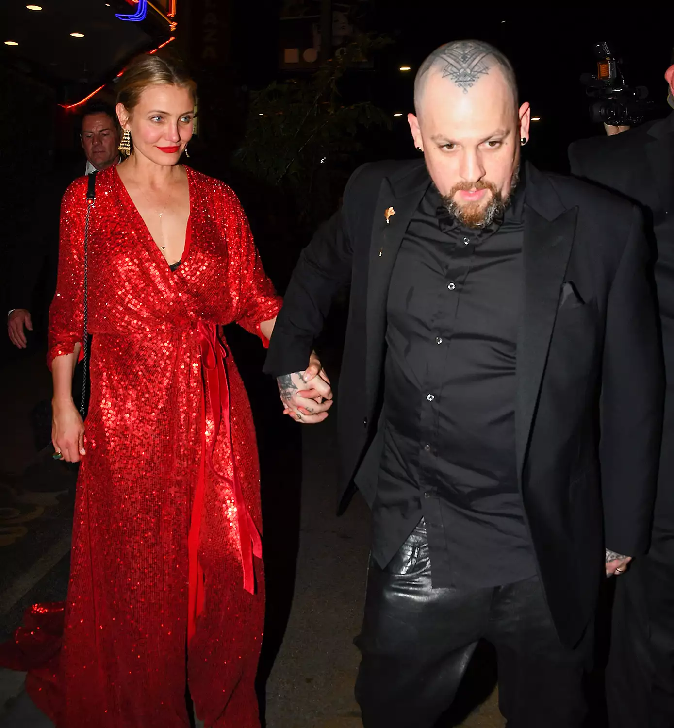 Cameron Diaz and Benji Madden with their baby