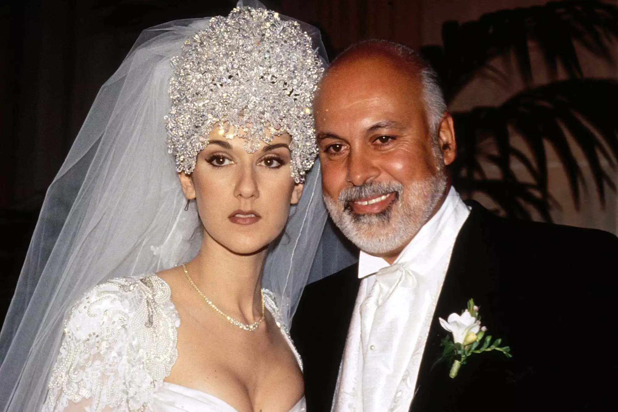 Celine Dion and Rene Angelil on their wedding day in 1994