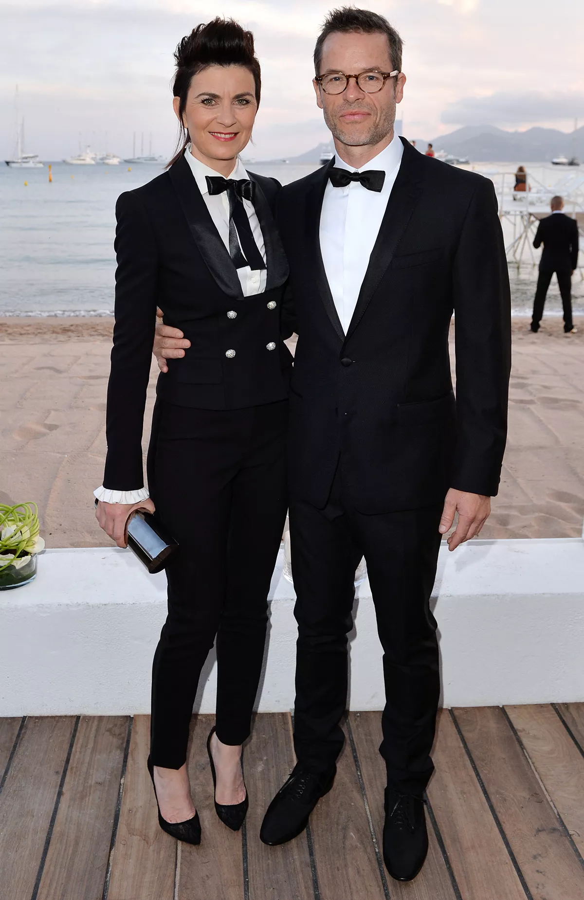 Guy Pearce and Kate Mestitz attend a pre-screening cocktail party for 'The Rover' during the Cannes Film Festival.