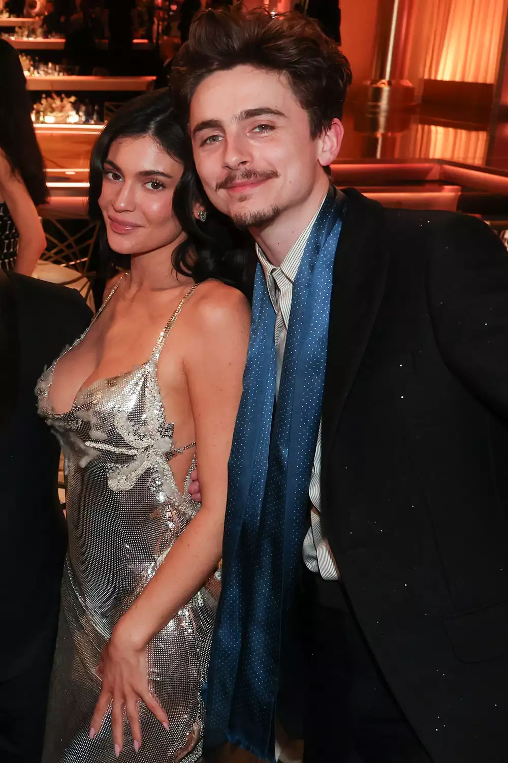 Kylie Jenner, TimothÃ©e Chalamet during the 82nd Annual Golden Globes held at The Beverly Hilton on January 05, 2025 in Beverly Hills, California.